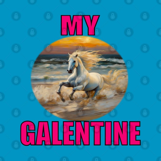 My galentine white horse in the surf by sailorsam1805