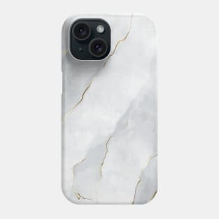 White stone background golden lines Phone Case