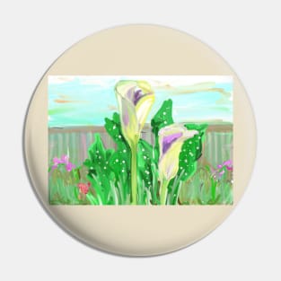 Calla Lilies in the Garden Pin