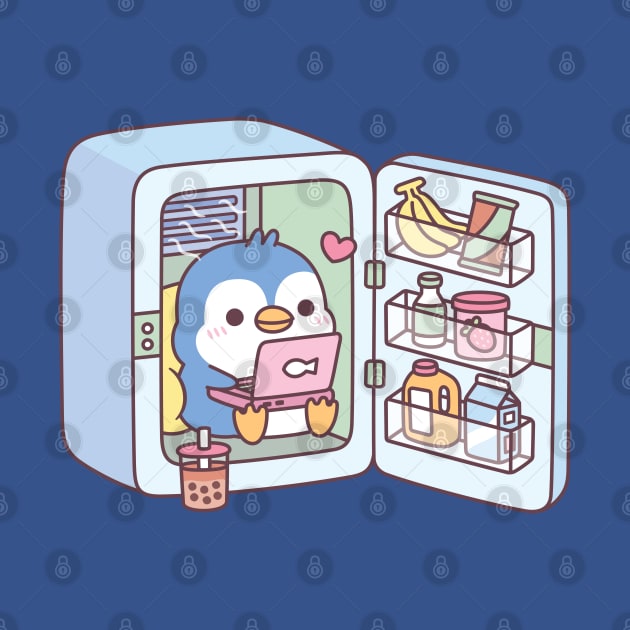 Cute Penguin Chilling In Fridge by rustydoodle