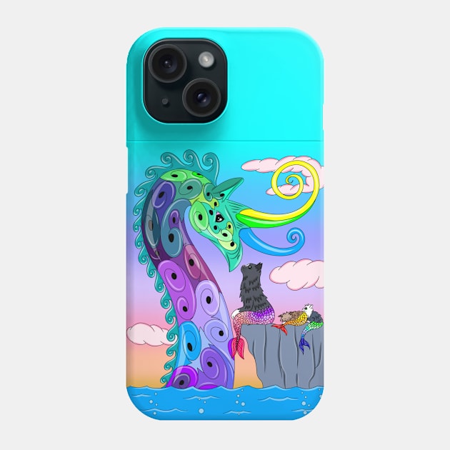 Sea Dragon and Merkitties Phone Case by MelanieJeyakkumar