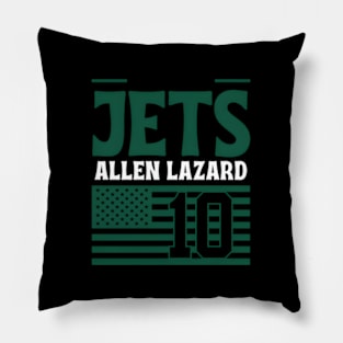 New York Jets Lazard 10 American Flag Football Pillow