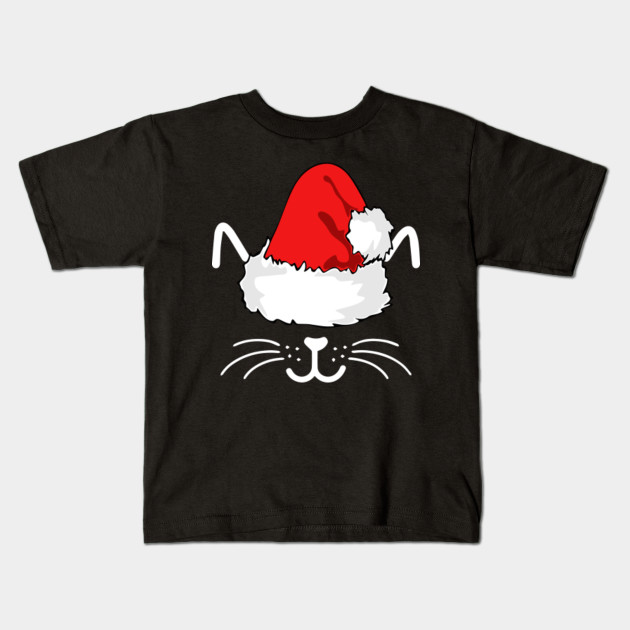 Funny Christmas Cat Face Santa Hat Kitten Xmas Gift Boy Girl