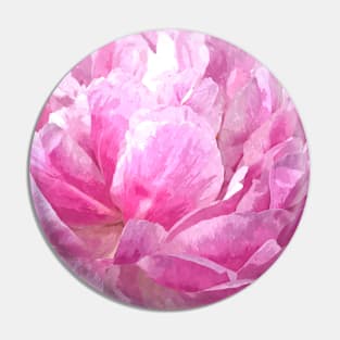 Pink Peony Illustration Pin