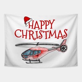 Christmas Helicopter Pilot Xmas 2022 Tapestry