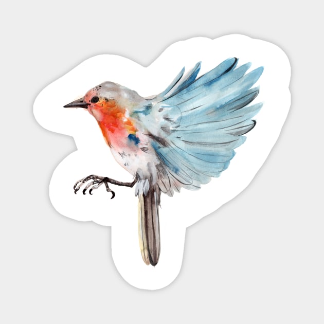 Robin flying. Robin Magnet by LauraBustos