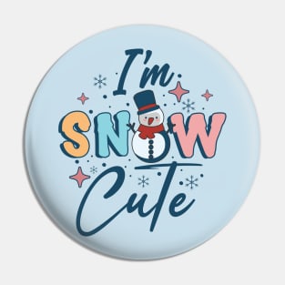 I'm Snow Cute Retro Winter Snowman Pin