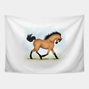 Totting Buckskin Horse Tapestry