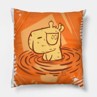 Chiguire in Orange Pillow