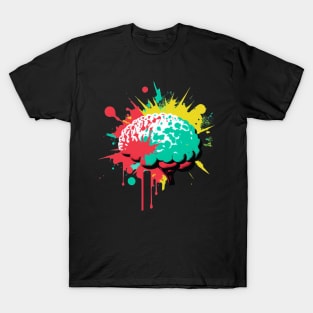 Skull with Brain illustration Sticker / t-shirt  Kids T-Shirt for Sale by  zahirshop