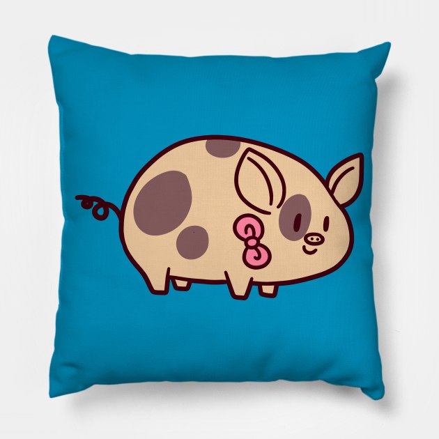 Pink Bow Piggy Pillow by saradaboru