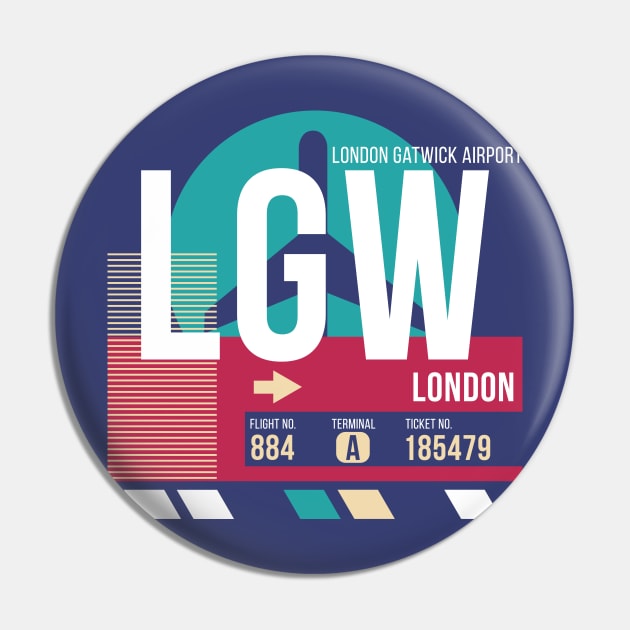 London (LGW) Airport Code Baggage Tag E Pin by SLAG_Creative