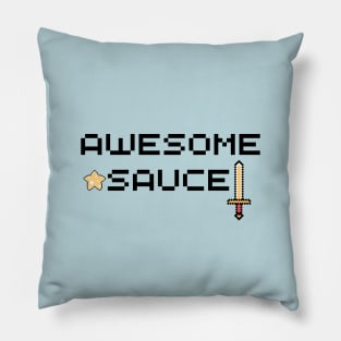 Awesome Sauce Pixel Art Light Background Pillow