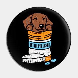 antidepressant cute dachshund Pin