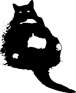 Ink-blot Black Cat Magnet