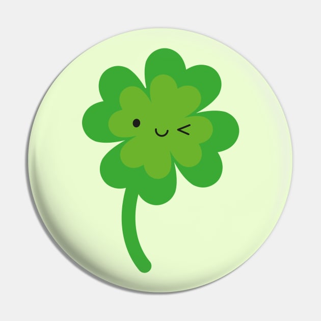 Kawaii Lucky Four Leaf Clover Pin by marcelinesmith