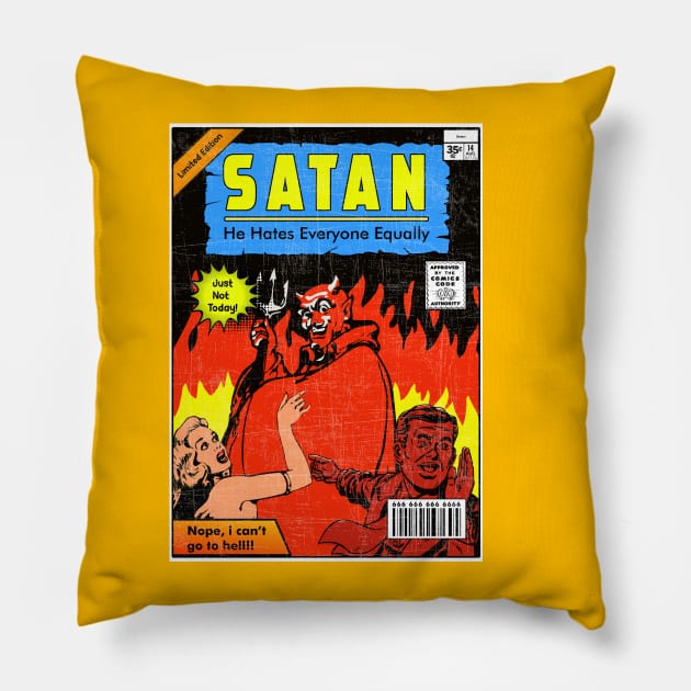 SATAN RETRO Pillow by theanomalius_merch