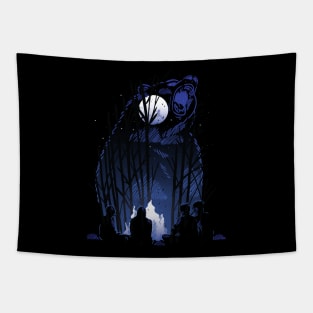 Forest Bear Campfire Tapestry