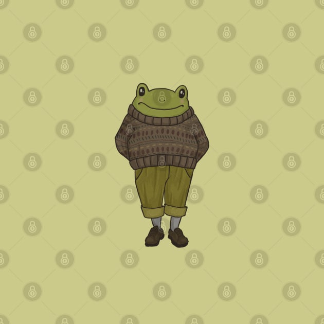 Funny Fashionable Frog Dad Sporting a Cool Sweater by Ministry Of Frogs