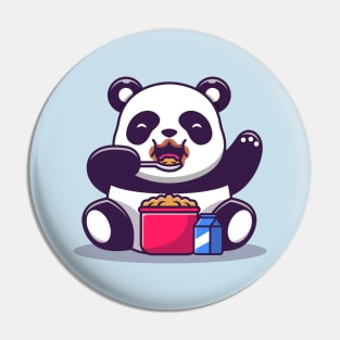 Cute Panda Eating Cereal And Milk Breakfast Pin