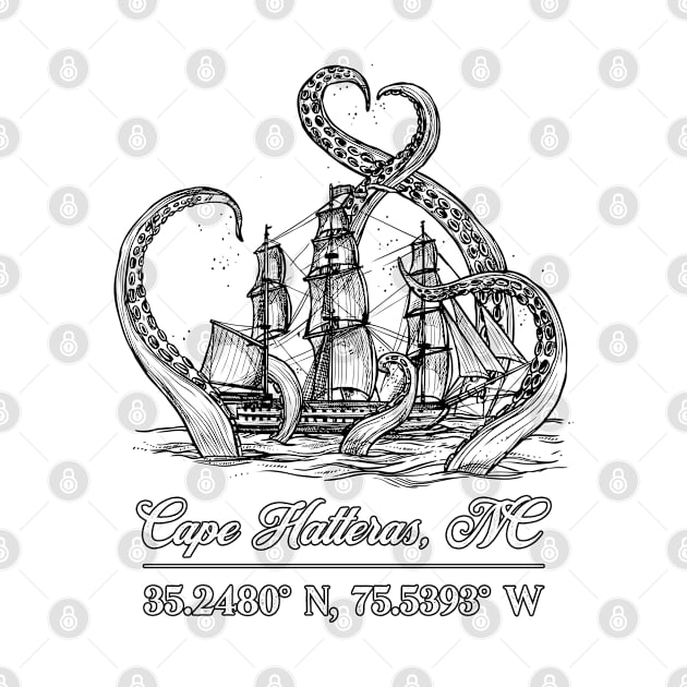 Cape Hatteras, NC Nautical Coordinates Boat Octopus by grendelfly73