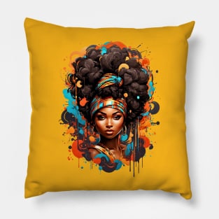 Black Woman Tribal Hip Hop Afro fashionable design Pillow