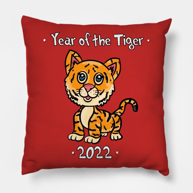 Year of the Tiger 2022 Pillow by RoserinArt