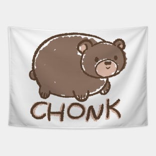 Chonky Bear - Cute Kawaii Funny Meme Crayon Drawing Tapestry