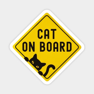 Cat On Board Bumper Magnet