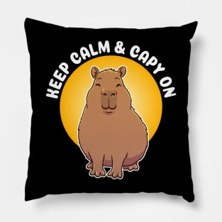 Keep calm and Capy on Quote Pillow