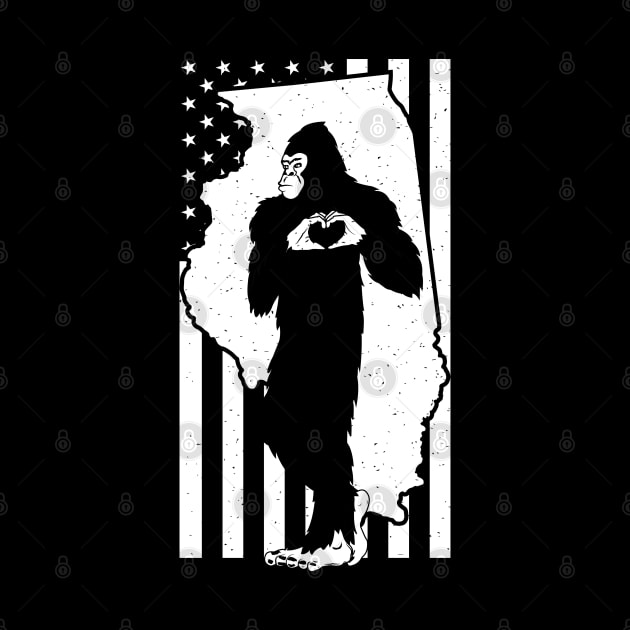 Illinois Bigfoot American Flag by Tesszero