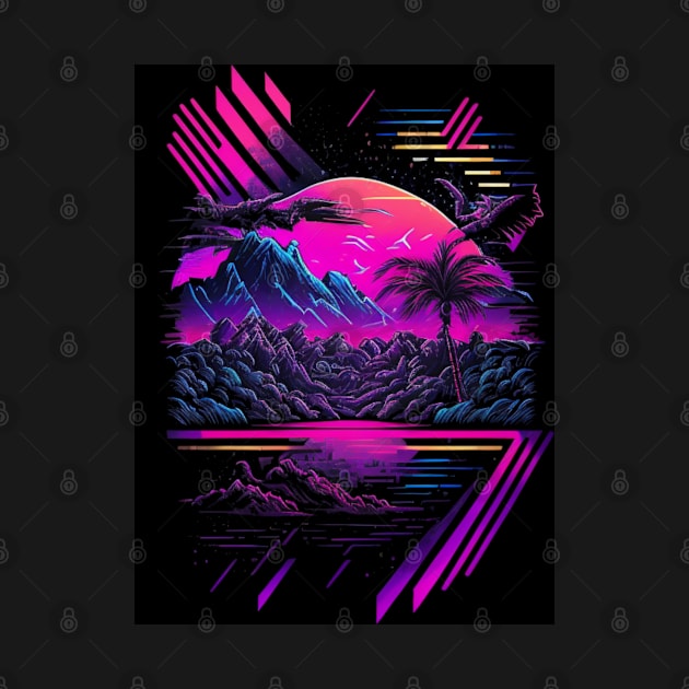 Synthwave sunset abstraction by SJG-digital