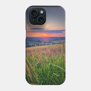 Summer sunset over the green valley Phone Case