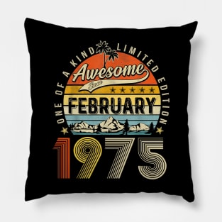 Awesome Since February 1975 Vintage 48th Birthday Pillow