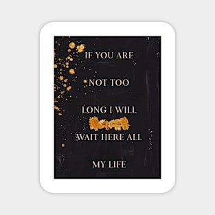 Oscar Wilde Quote On Love Black Background Gold Paint Magnet