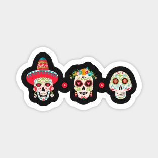 Dia de los muertes skull pattern. Mexican Day of the Dead. Magnet