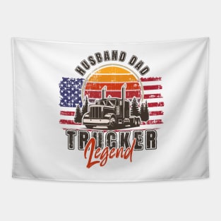 USA truck drivers, long haul truck, Husband dad trucker  legend Tapestry