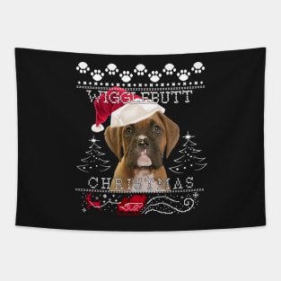 Light Brindle Boxer Dog Christmas Sweater Tapestry