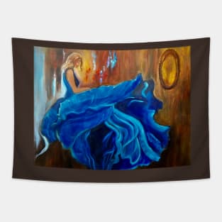 Dancer in Blue Gown Tapestry