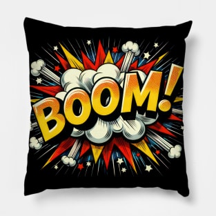 Vintage 'BOOM!': Echoes of Comic Book Era Pillow