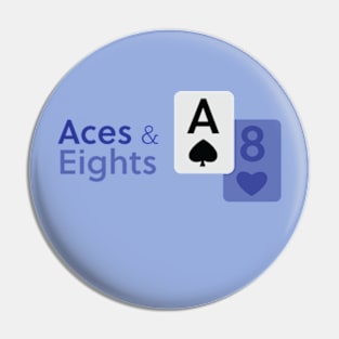 blue and white Aces and Eights Pin