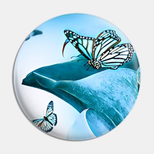 Blue Butterflies Pin