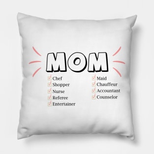 Mom funny checklist definition - Happy Mothers Day Gift - Gift for mom Pillow