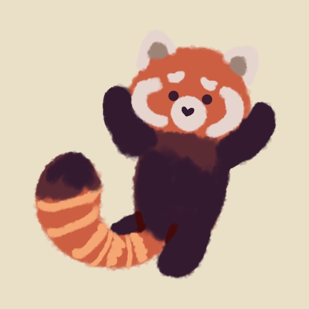 Cute red panda standing by Mayarart