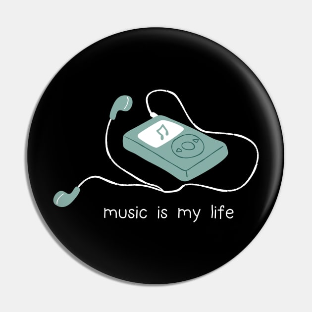 Blue and White Cute Music Quote Pin by ACH PAINT