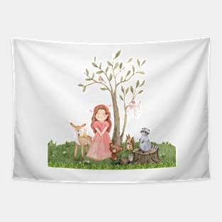 The Girl Who Lived in the Woods Tapestry