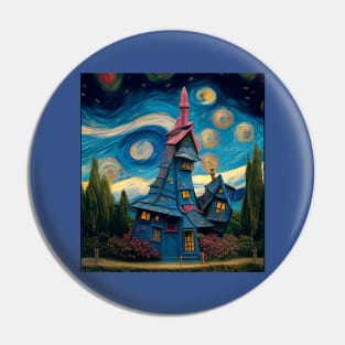 Starry Night Over The Burrow Pin