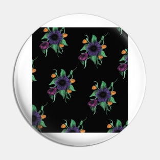 Oil Paint Flowers Pin