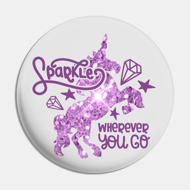 Sparkle Wherever You Go - All Purple Pin by CuteCoCustom