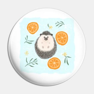 Hedgehog & Oranges Pin